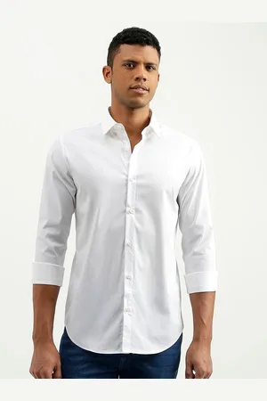 Benetton Slim Fit Spread Collar Casual Shirt