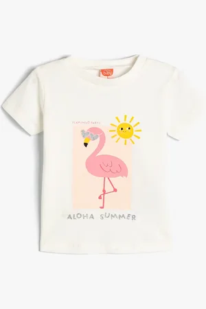 Koton Girls Graphic Printed Round Neck Cotton Casual T-shirt