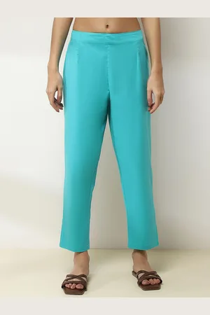 Rangriti Women Cotton Comfort Low-Rise Trousers