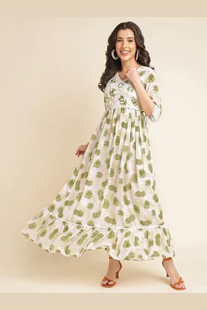 all about you Embellished Embroidered Georgette Fit & Flare Maxi Dress