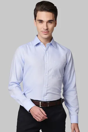 Park Avenue Men Blue Cotton Formal Shirt