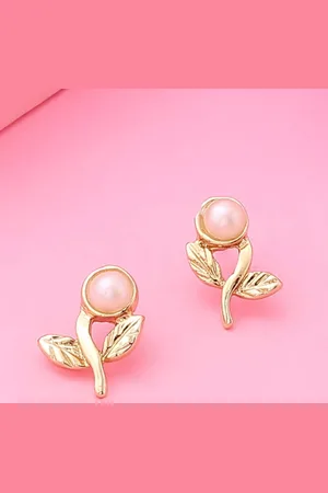 ESTELE Gold-Plated Contemporary Studs Earrings