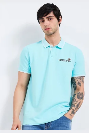 SPYKAR Men Typography Printed Polo Collar Cotton Slim Fit T-shirt
