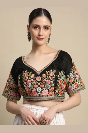 BAPS Embroidered Thread work Women Saree Blouse