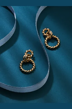 Accessorize Gold-Toned Contemporary Drop Earrings