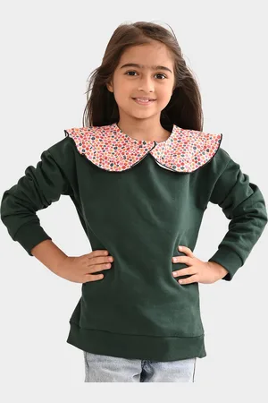BONKIDS Girls Peter Pan Collar Cotton Pullover