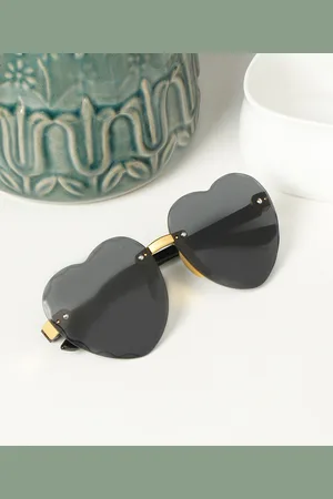 PASSION PETALS Unisex Kids Black Lens & Gold-Toned Sunglasses with UV Protected Lens