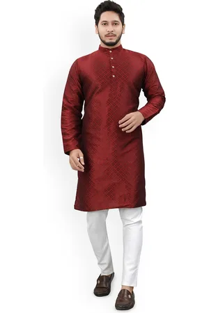 Divra Clothing Mandarin Collar Jacquard Straight Kurta
