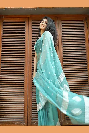 Anjaneya Sarees Woven Design Zari Silk Blend Banarasi Saree