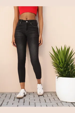 DressBerry Women Urban Edge Skinny Fit Light Fade Stretchable Cropped Jeans