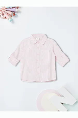 Max Collection Boys Spread Collar Vertical Striped Cotton Casual Shirt