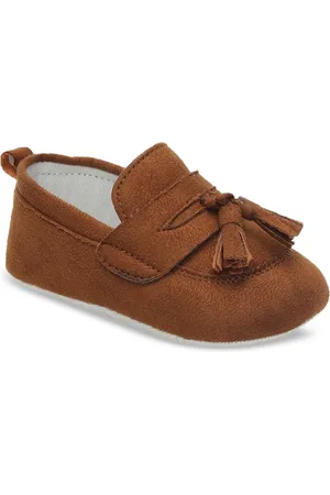 MINI KLUB Boys Tan Woven Design Slip-On Sneakers