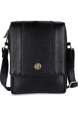 HAMMONDS FLYCATCHER Textured Leather Structured Sling Bag with Quilted