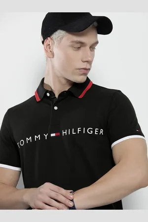 Tommy Hilfiger Men Brand Logo Printed Polo Collar Slim Fit T-shirt