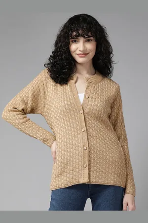 Cayman Women Cable Knit Woolen Cardigan