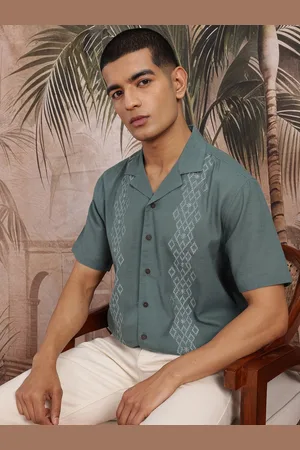 Sangria Floral Embroidered Pure Cotton Longline Shirt
