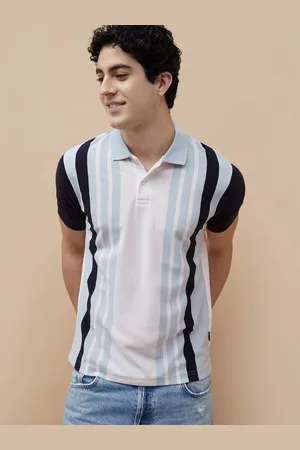 Lifestyle Men Striped Polo Collar Cotton T-shirt