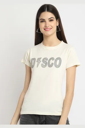 Corsica Women Typography Printed Round Neck Cotton T-shirt
