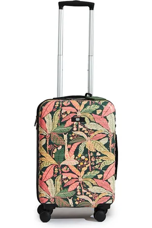 Chumbak Palm Olive Printed Hard Side Small Trolley Bag-50 L