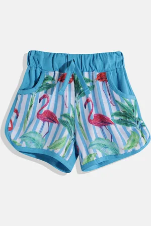 Eteenz Girls Striped & Printed Pure Cotton Shorts