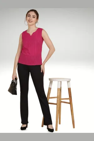 DressBerry Cotton Solid Sleeveless Pure Cotton Top