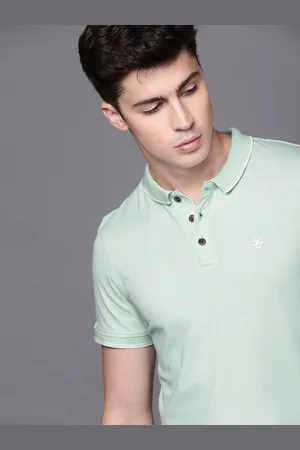 WROGN Men Sea Green Solid Polo Collar T-shirt