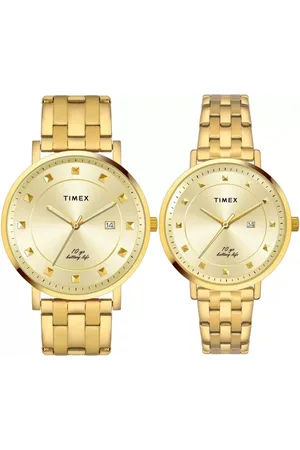 Timex Set of 2 Brass Patterned Dial & Bracelet Style Straps Analogue Watches TW00PR280