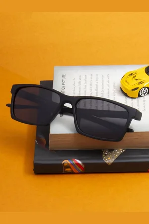 Ted Smith Unisex Rectangle Sunglasses with Polarised and UV Protected Lens