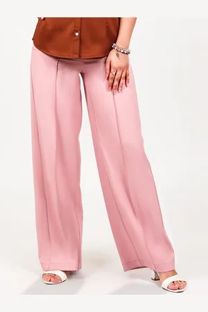 Blue Bird Women Relaxed Loose Fit High-Rise Pleated Parallel Trousers