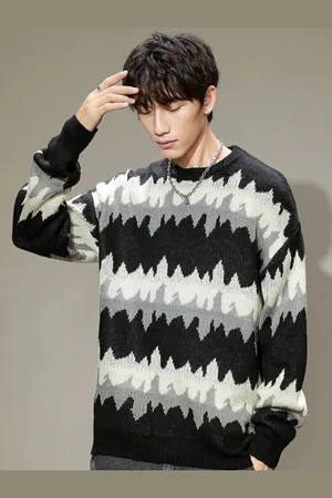 HERE&NOW Men Round Neck Pullover Sweater