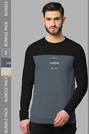 bullmer Pack Of 2 Graphic Printed Hooded Neck Cotton Casual T-Shirts