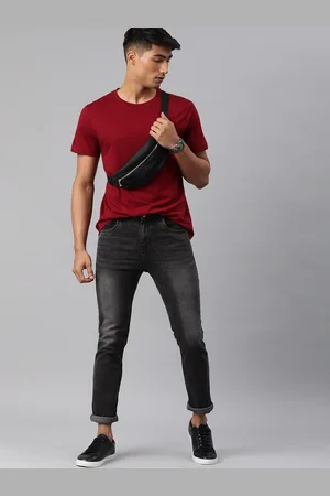 HARVARD Men Black Slim Fit Heavy Fade Stretchable Jeans
