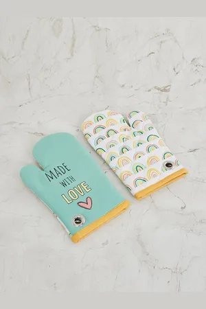 Home Centre Multicoloured Sweet Shop Printed Cotton Oven Mittens