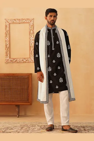 Jompers Floral Embroidered Sequinned Straight Kurta & Pyjamas With Dupatta