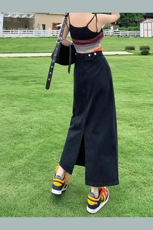 Stylecast A-Line Midi Denim Skirt