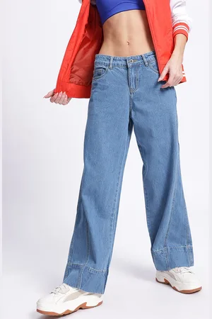 DressBerry Women Effortless Baggy Panelled Wide Leg Jeans