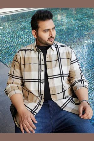 Instafab Men Comfort Opaque Checked Casual Shirt