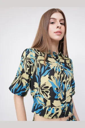 DressBerry Floral Daze Retro Boxy Crop Shirt