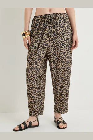 Koton Women Mid-Rise Animal Printed Trousers