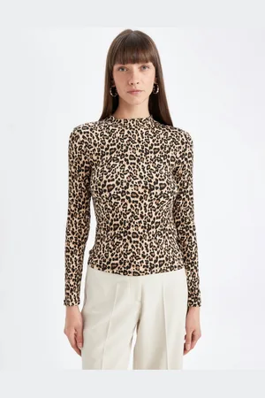 DeFacto Women Printed Polo Collar Pockets T-shirt
