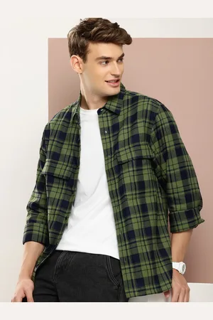 HARVARD Pure Cotton Checked Opaque Casual Shirt