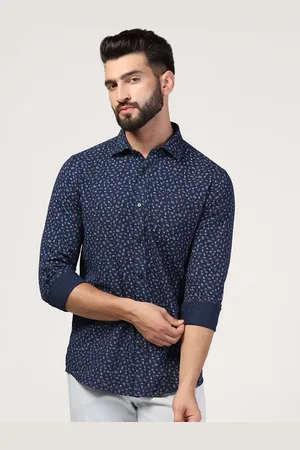 Blackberrys Straight Slim Fit Floral Printed Cotton Casual Shirt