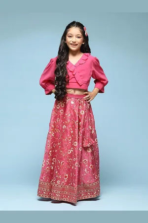 Biba Girls Floral Printed Ready to Wear Lehenga Choli