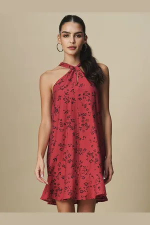 Chemistry Floral Print Halter Neck A-Line Mini Dress