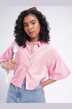 DressBerry Glamorous Sweet Puffed Sleeves Boxy Crop Shirt