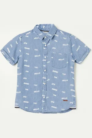Lifestyle Boys Typography Printed Pure Cotton Casual Shirt