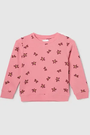 Max Collection Girls Floral Printed Ribbed Sweatshirt