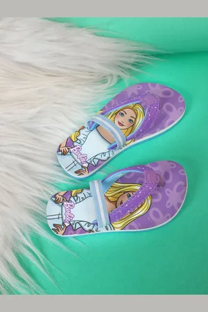 Kidsville Girls Barbie Printed Thong Flip-Flops