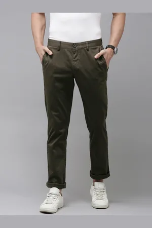 U.S. Polo Assn. U S Polo Assn Men Olive Green Slim Fit Corduroy Trousers