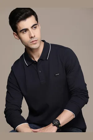 Calvin Klein Men Polo Collar Pure Cotton Slim Fit T-shirt